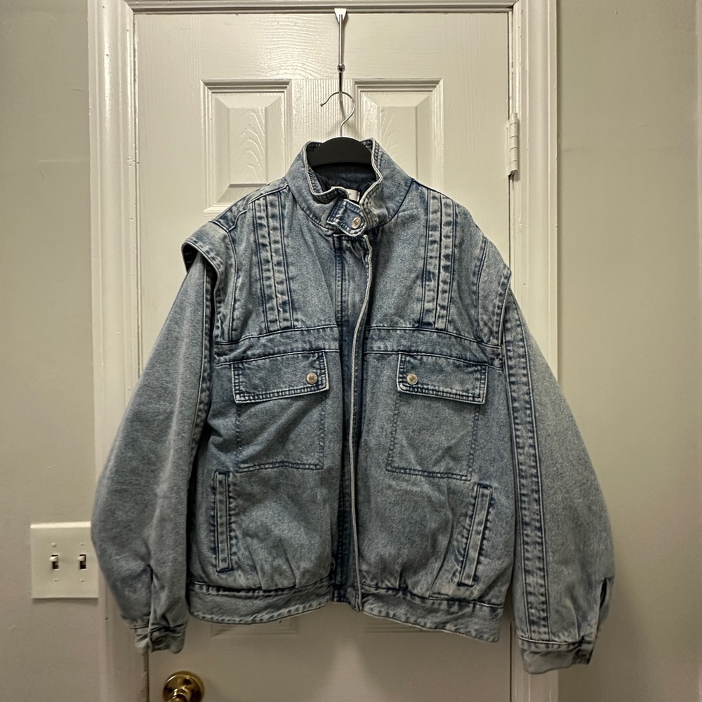 Forever 21 Blue Quilted Denim Jacket